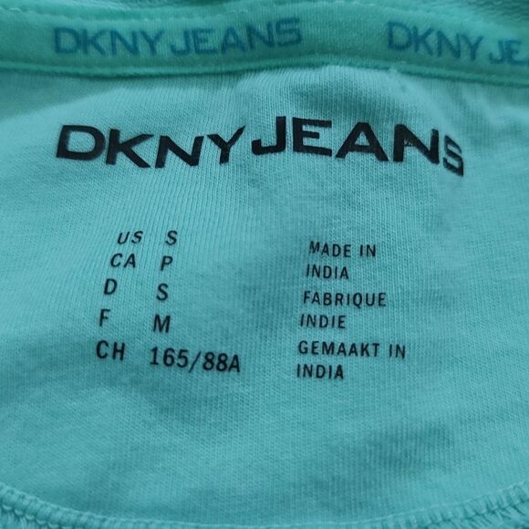DKNY Jeans Teal Ombre Hooded Sweatshirt US S - Picture 5 of 9